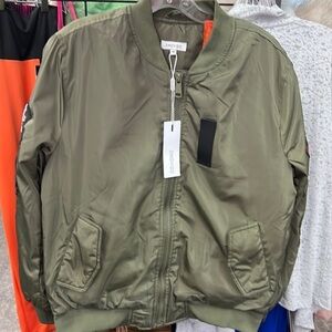NWT ZINOVIZO Men’s Olive Green Bomber Jacket Streetwear
